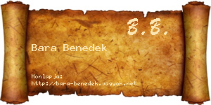 Bara Benedek névjegykártya