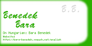 benedek bara business card